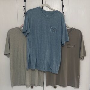 RVCA Men's Trio of Blue, Beige, and Olive Tees
